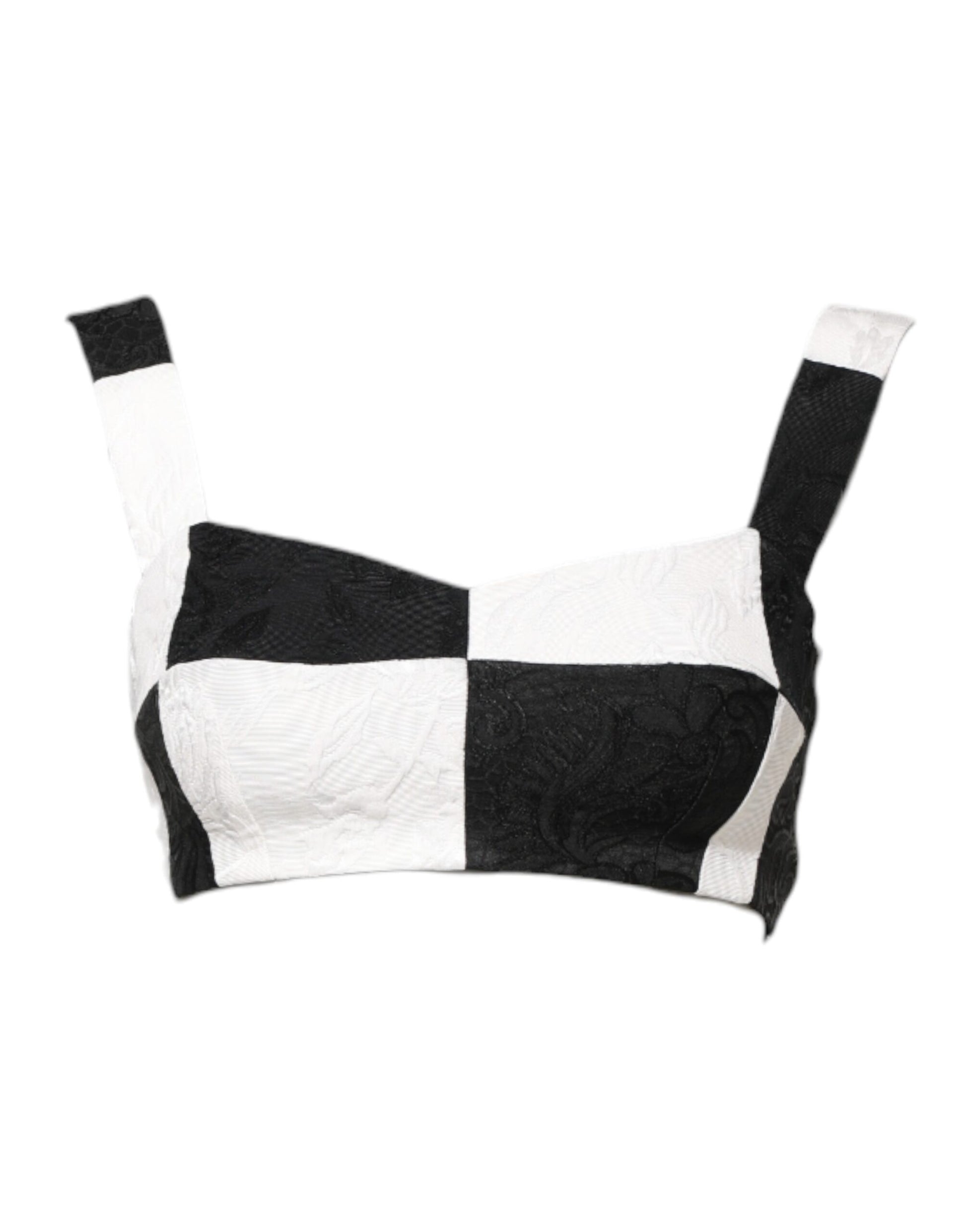 Schwarz-weißes kurzes Bustier-Korsett-BH-Top