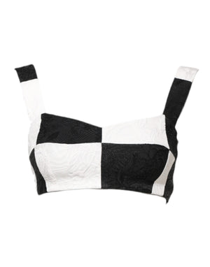 Schwarz-weißes kurzes Bustier-Korsett-BH-Top