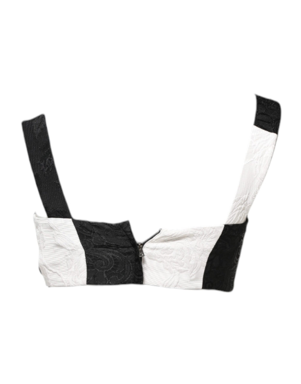 Schwarz-weißes kurzes Bustier-Korsett-BH-Top