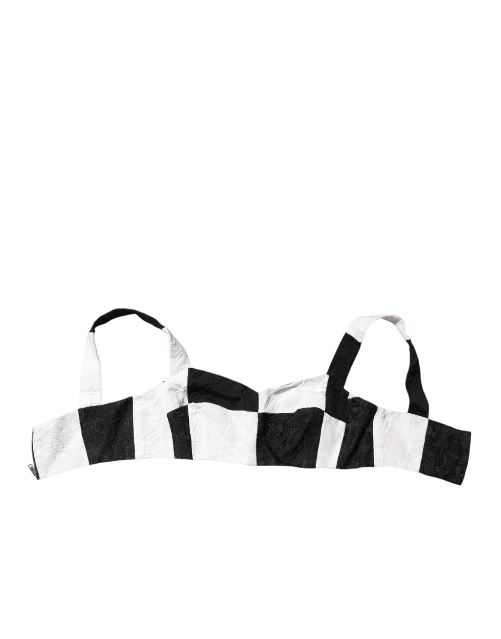 Schwarz-weißes kurzes Bustier-Korsett-BH-Top