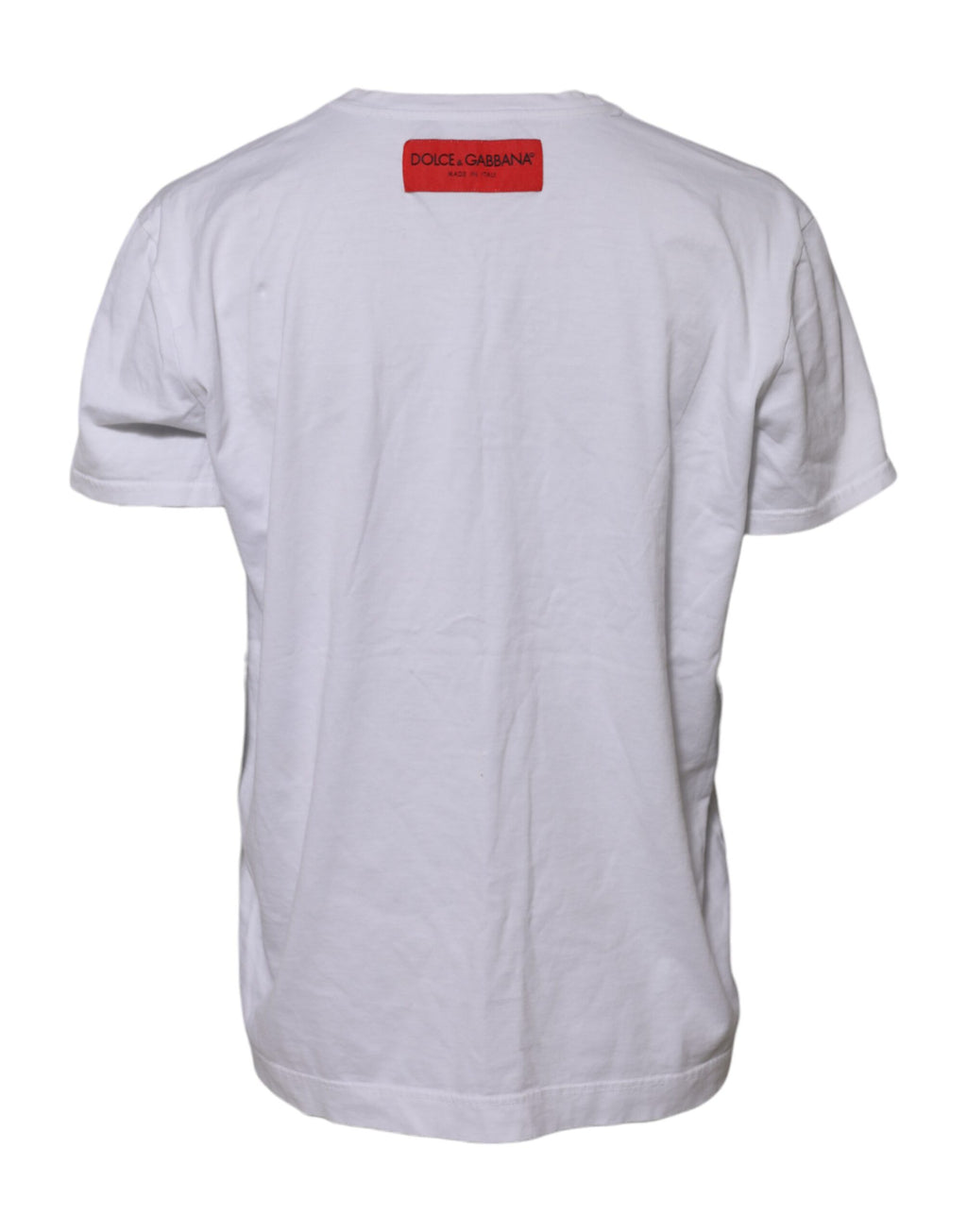 Weißes bedrucktes Kurzarm-T-Shirt aus Baumwolle