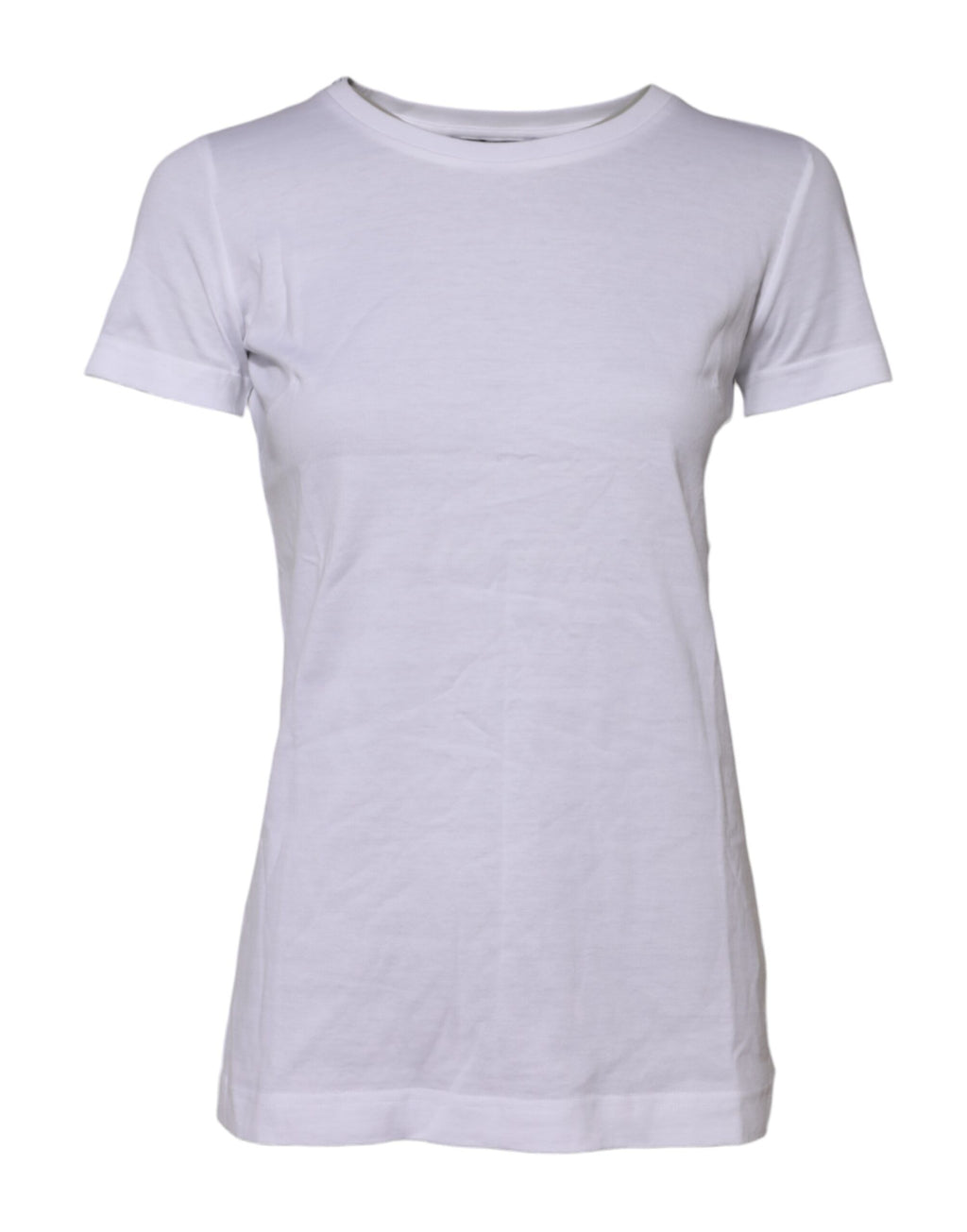 Dolce & Gabbana White Cotton Short Sleeves Round Neck T-shirt