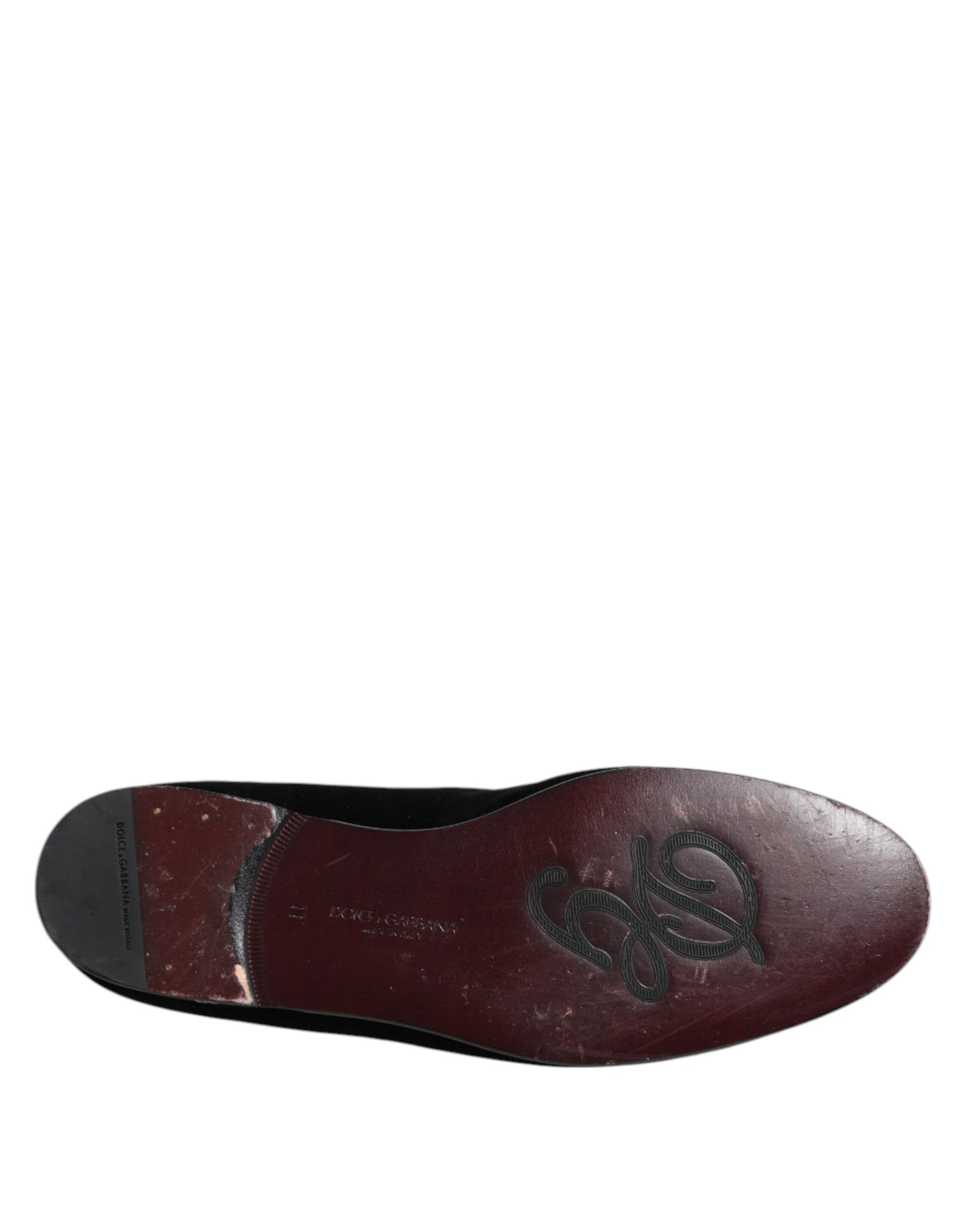 Schwarze Abendschuhe aus Samt mit Kristallkrone