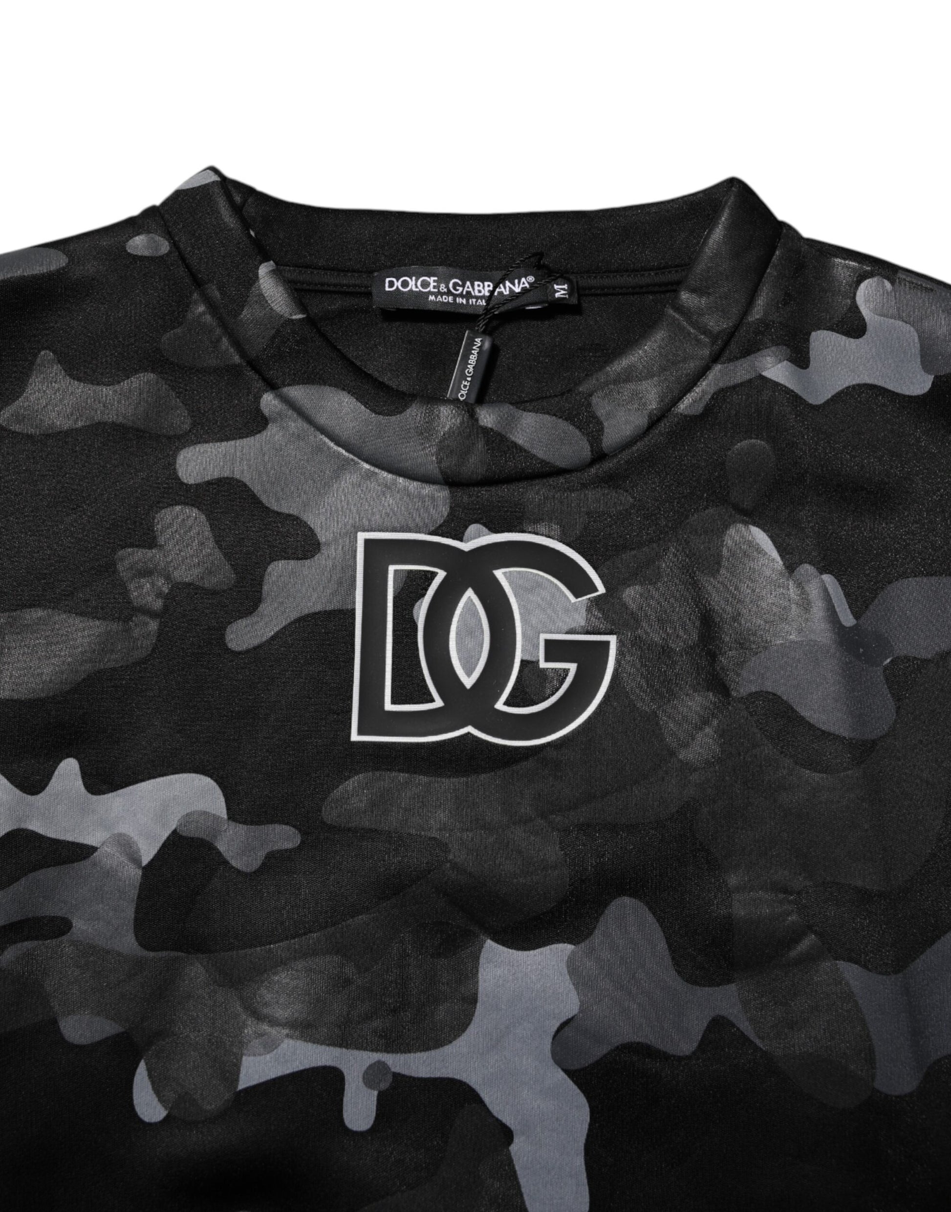 Schwarzer Camouflage-Pullover