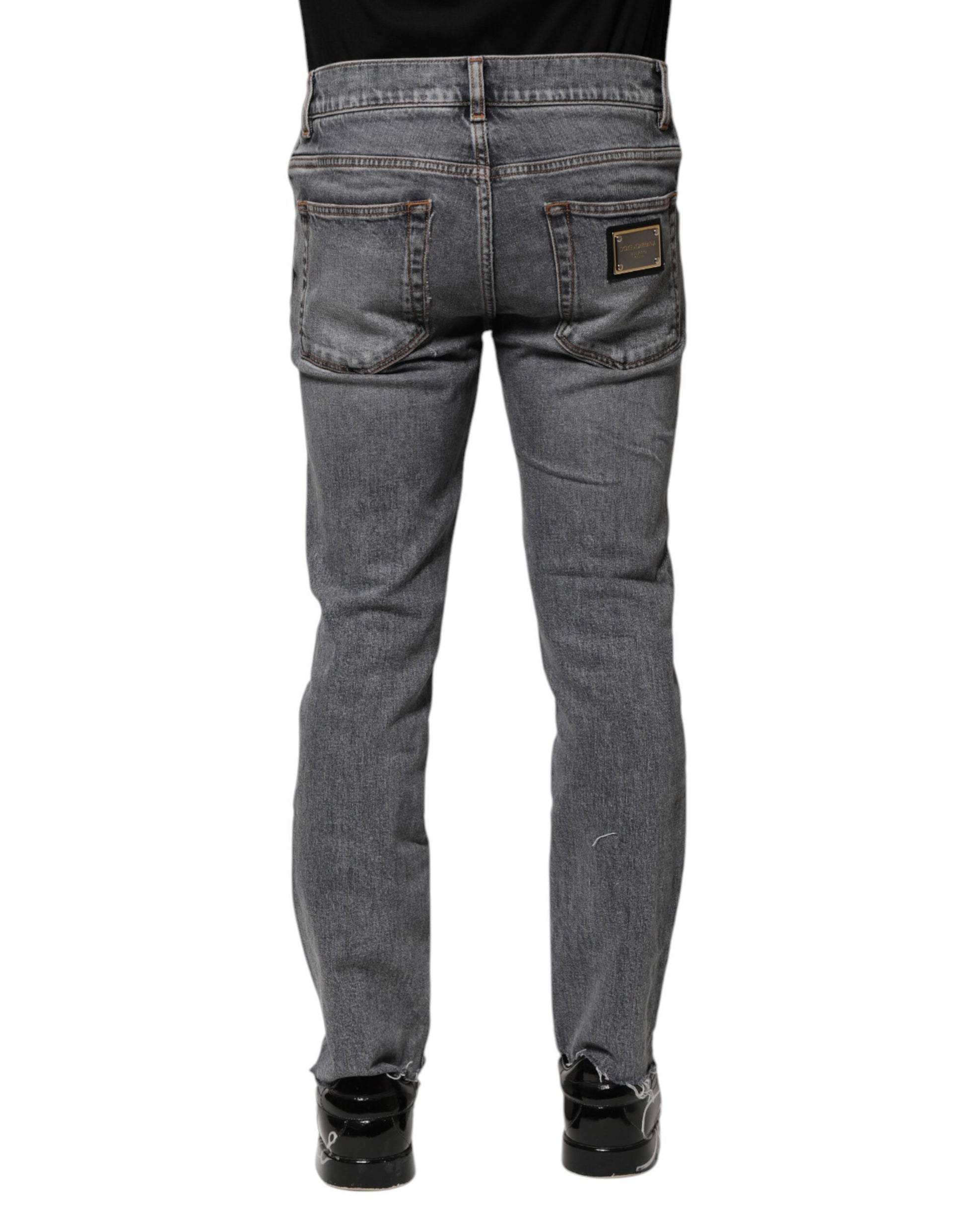 Graue Skinny Jeans aus Baumwolle für Herren