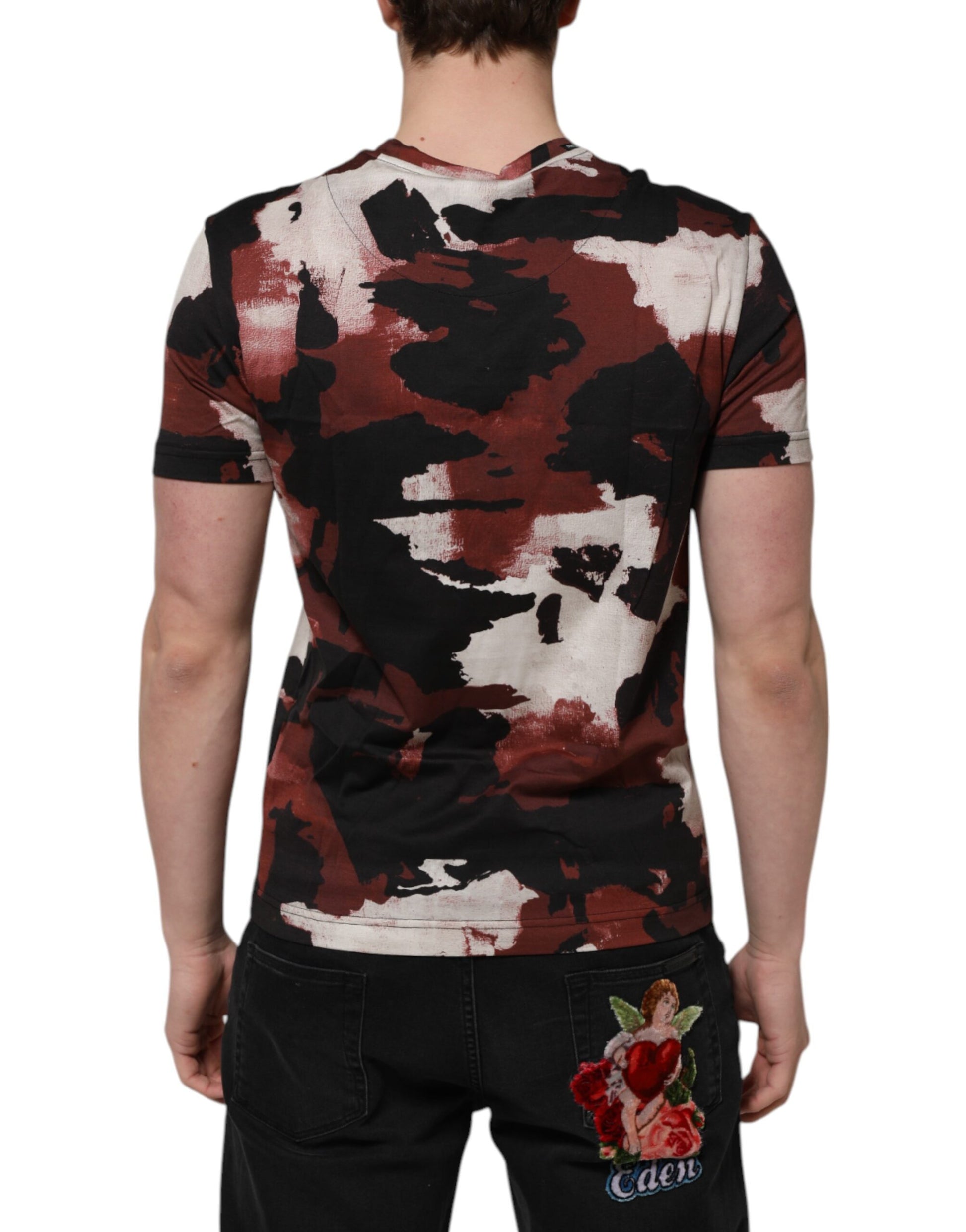 Dolce & Gabbana Multicolor Camouflage Men Crew Neck T-shirt