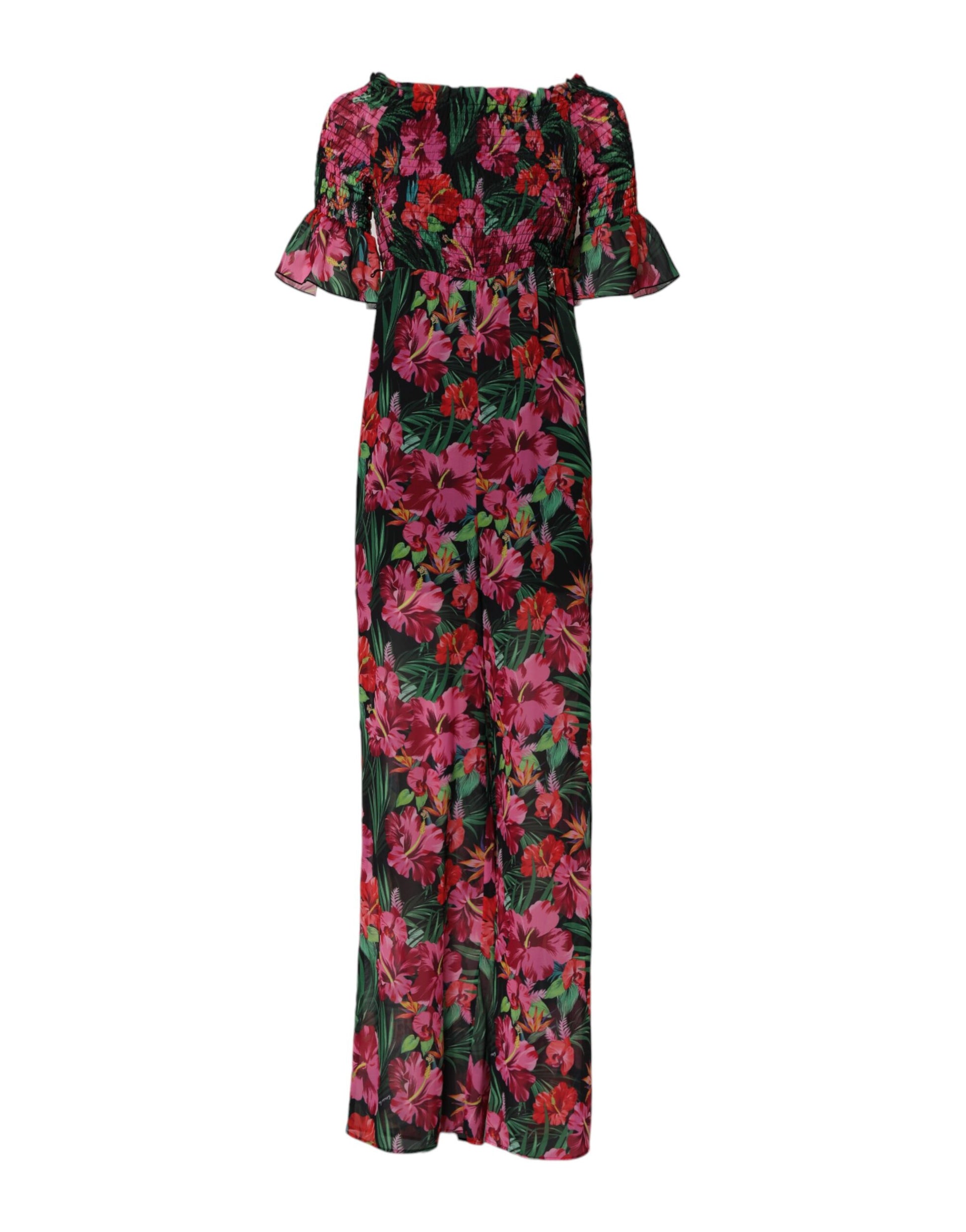 Patrizia Pepe Multicolor Floral Print Overall Jumpsuit Dress