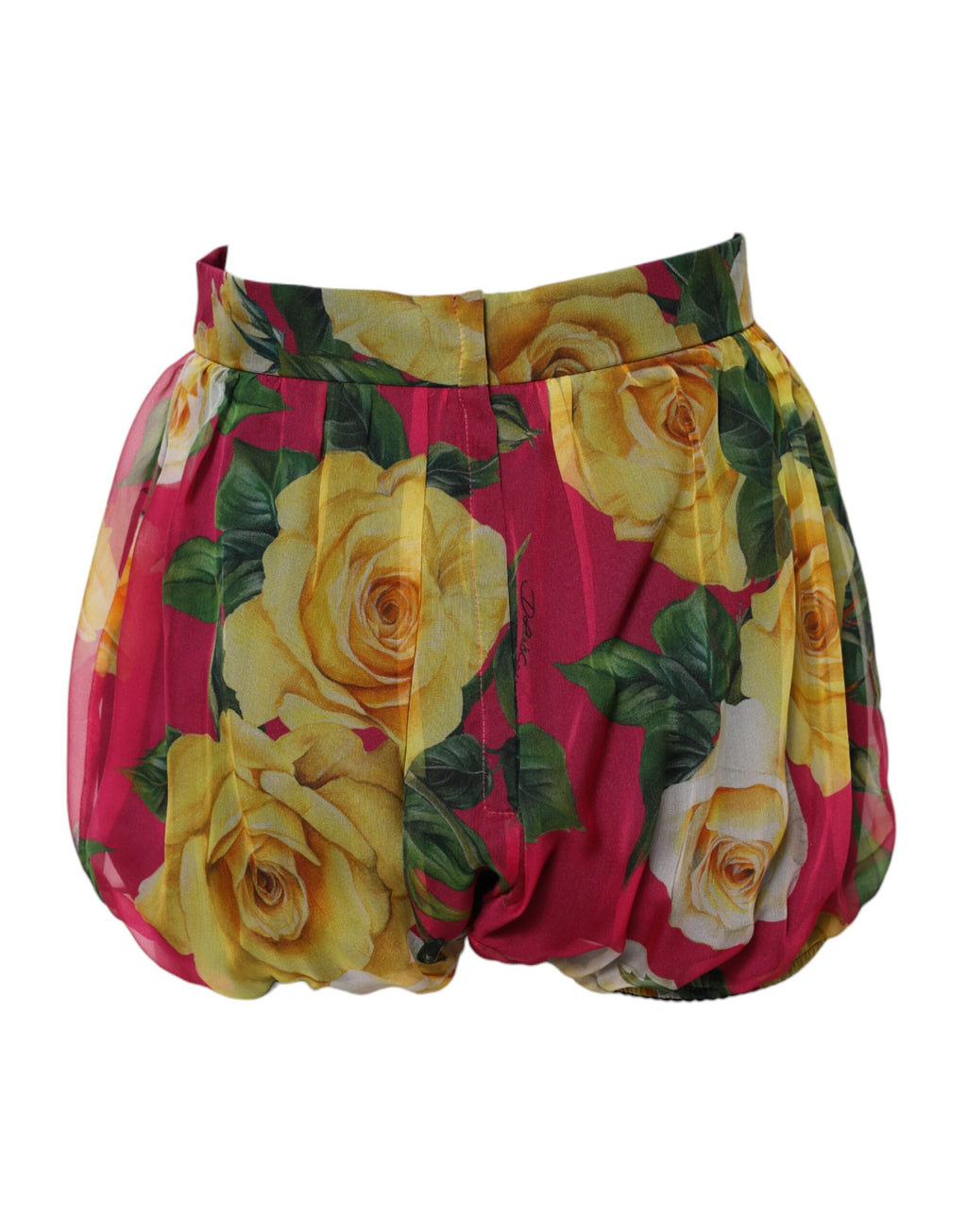 Rote Hotpants-Shorts mit Blumenmuster und hoher Taille für Damen