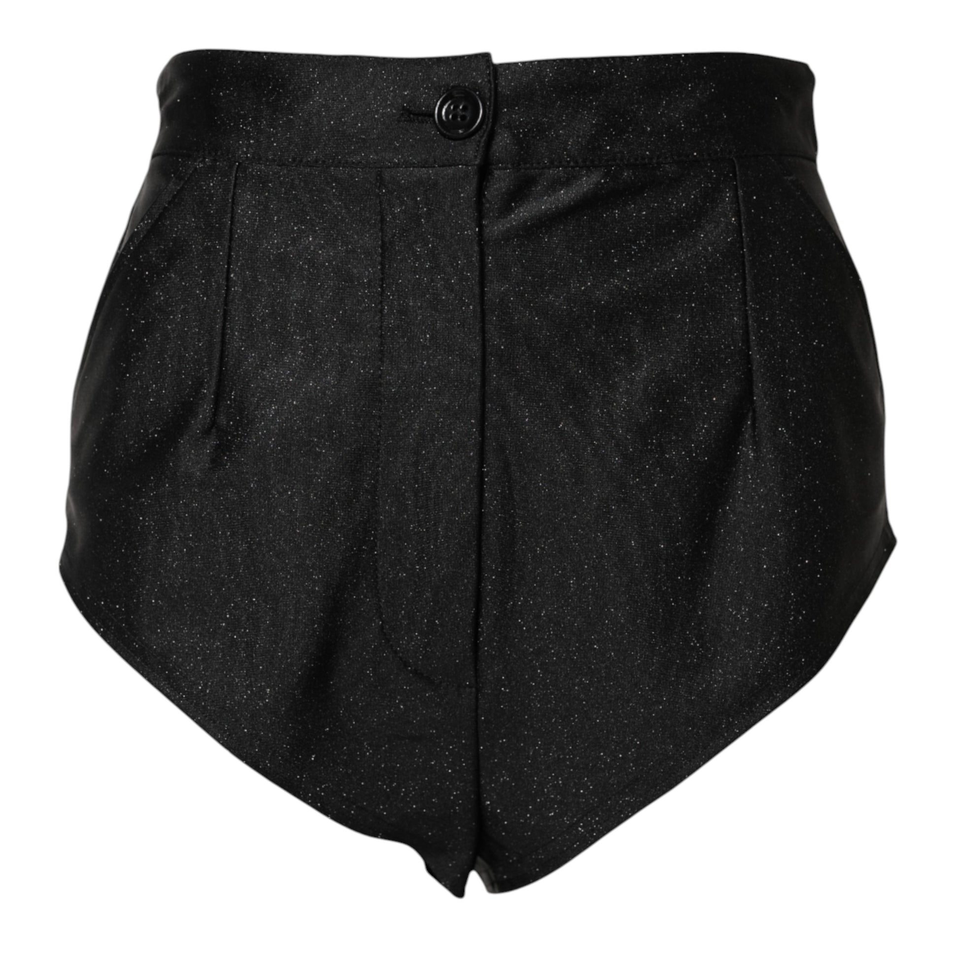 Schwarze Viskose-Hotpants mit hoher Taille