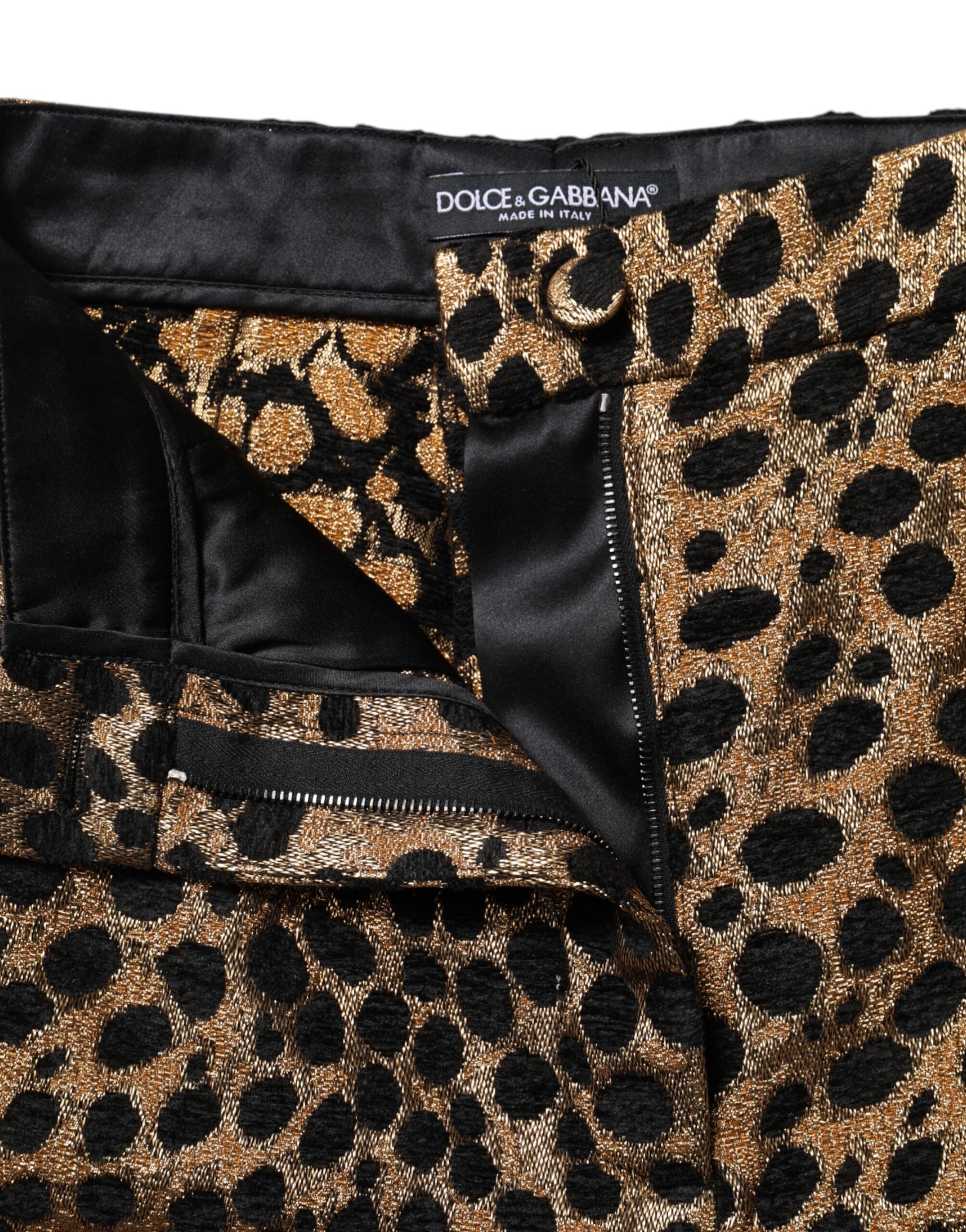 Braune Hotpants-Shorts mit Leopardenmuster und hoher Taille