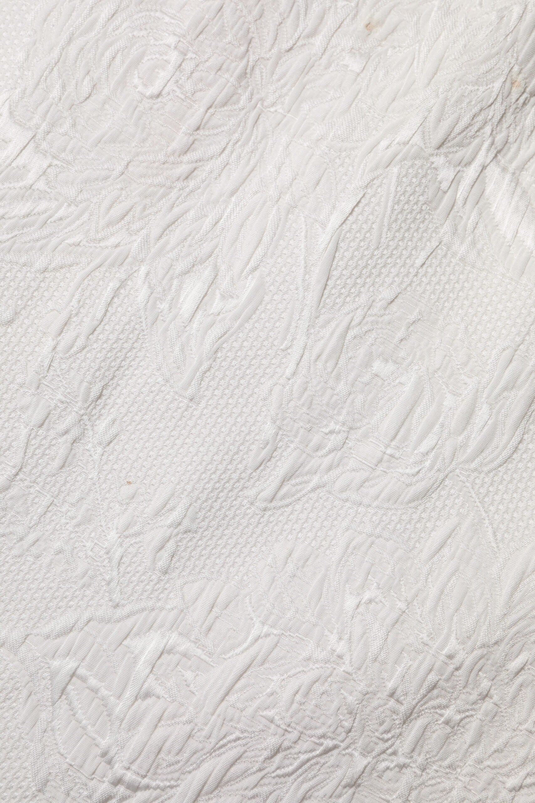 Weißer A-Linien-Rock aus Brokat mit Blumenmuster und hoher Taille