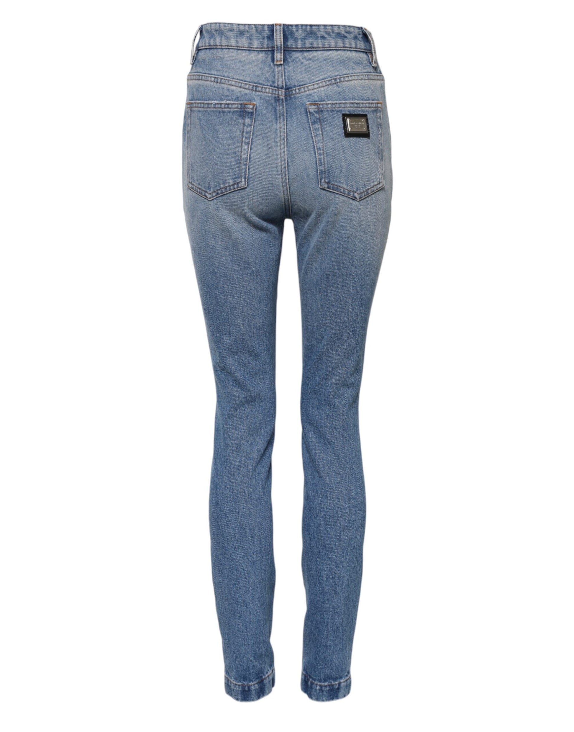 Dolce & Gabbana Blue Washed Skinny High Waist Denim Jeans