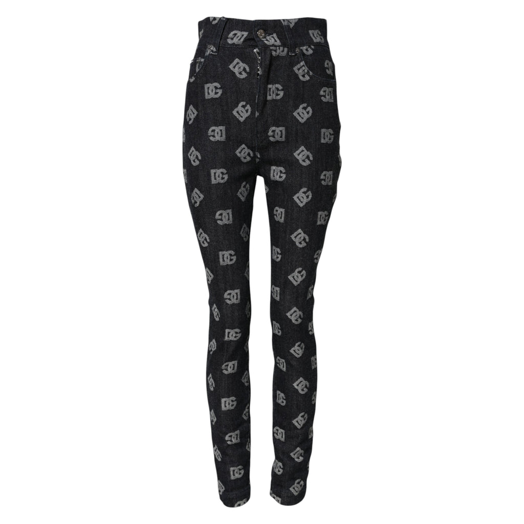 Dolce & Gabbana Black DG Logo High Waist Skinny Denim Jeans
