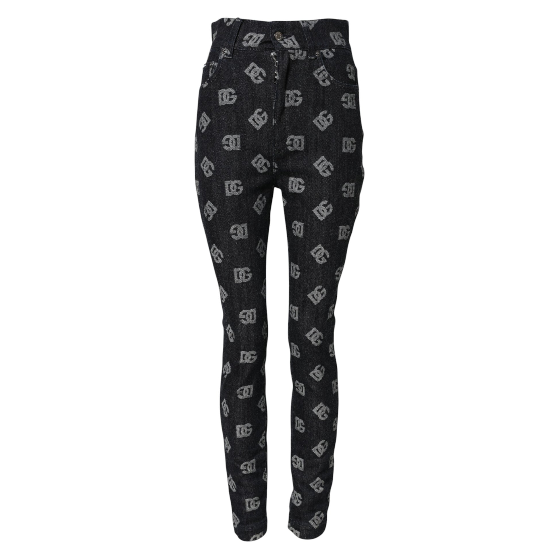 Dolce & Gabbana Black DG Logo High Waist Skinny Denim Jeans