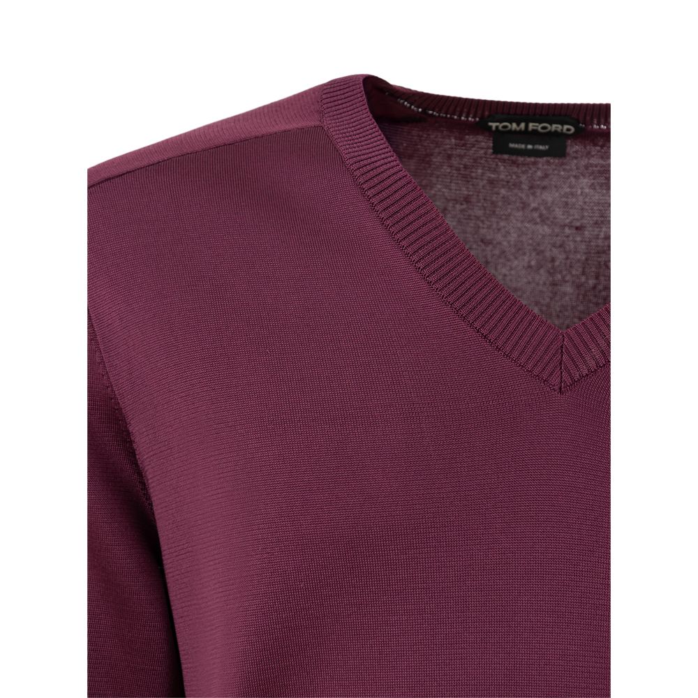 Lila Seidenpullover