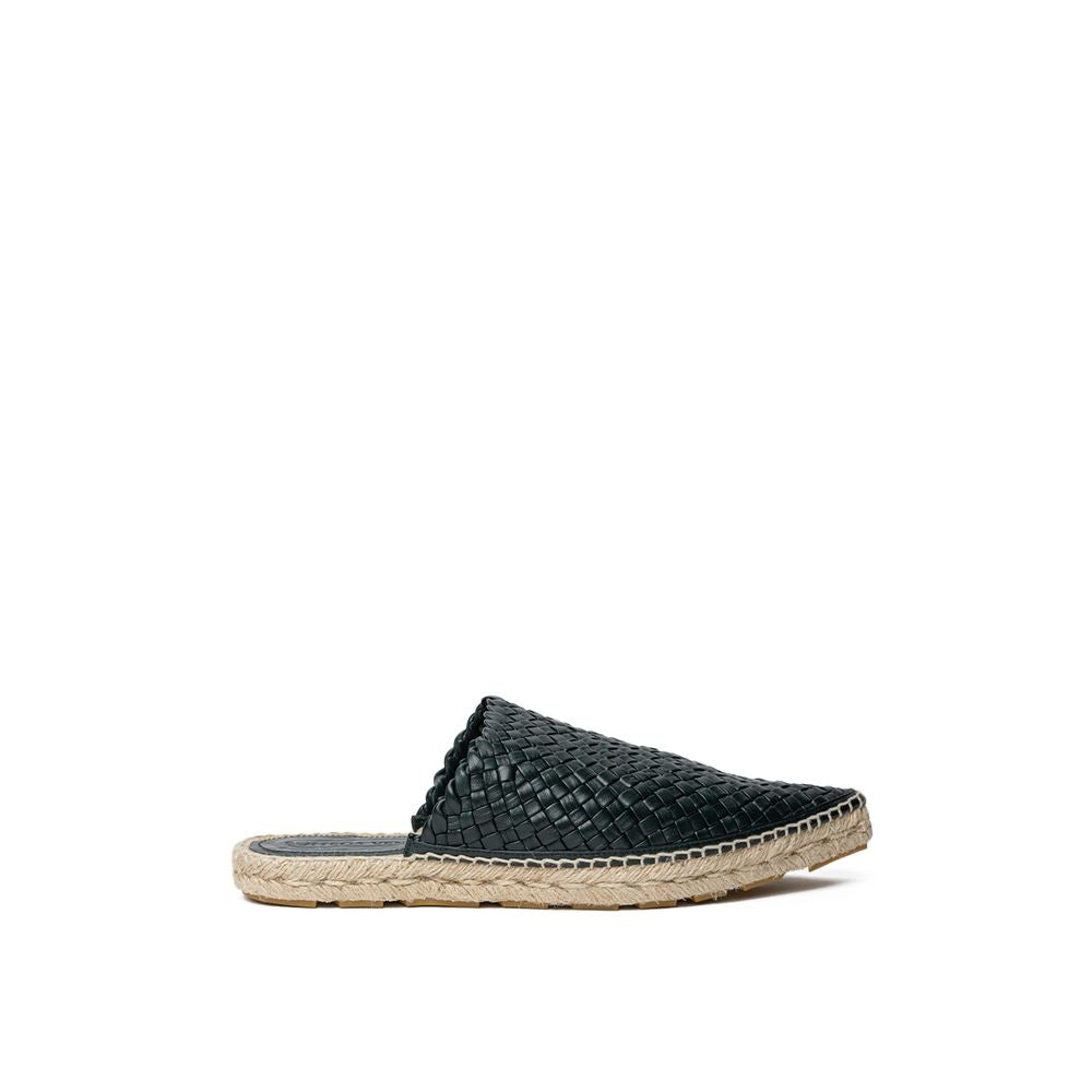 Grüne Espadrilles aus Leder