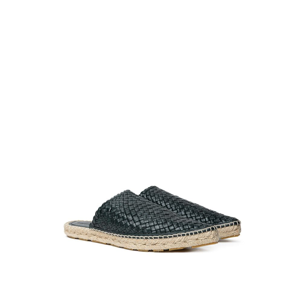 Grüne Espadrilles aus Leder