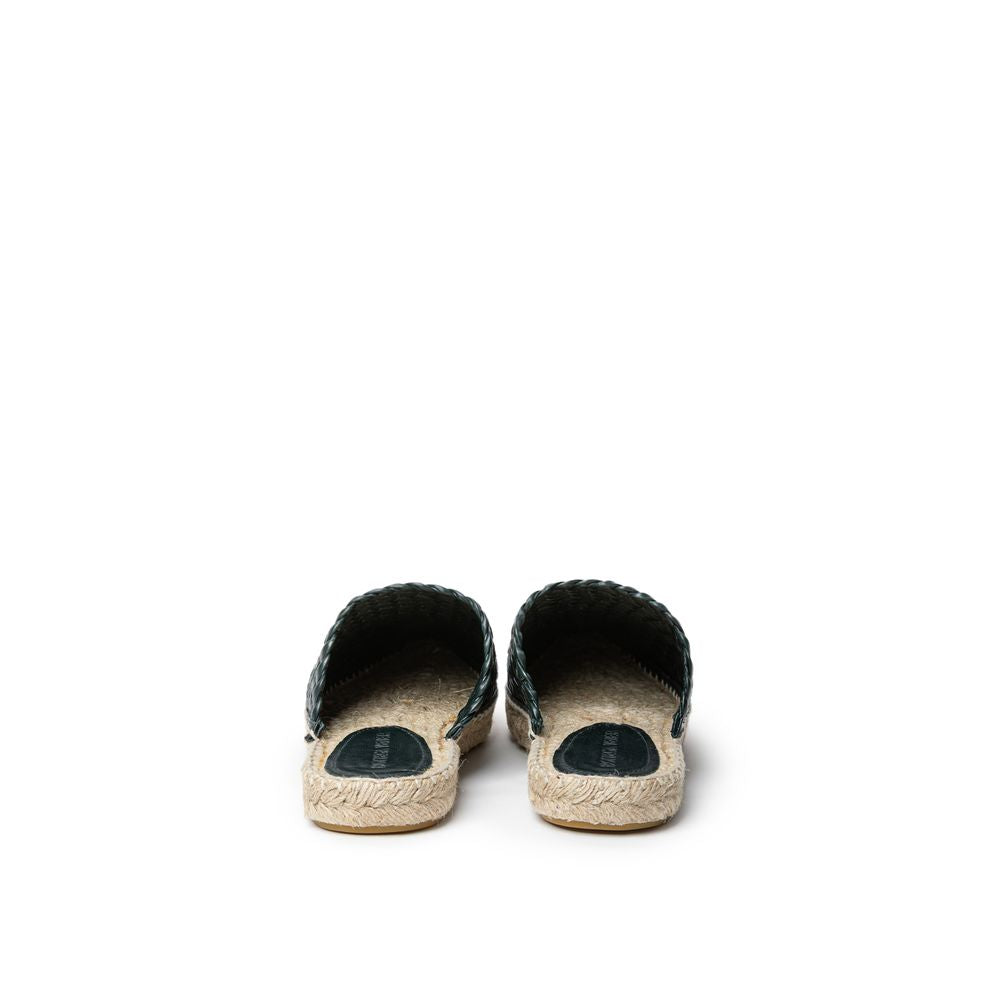 Grüne Espadrilles aus Leder