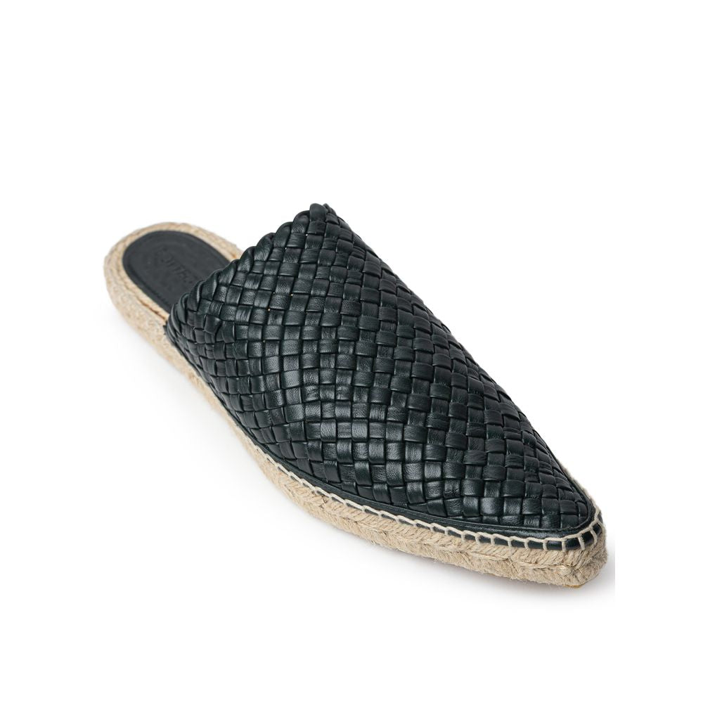 Grüne Espadrilles aus Leder