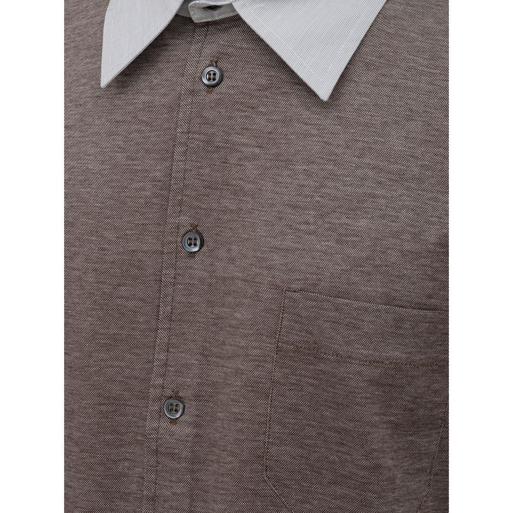 Corneliani Bicolor Cotton Shortsleeve Shirt