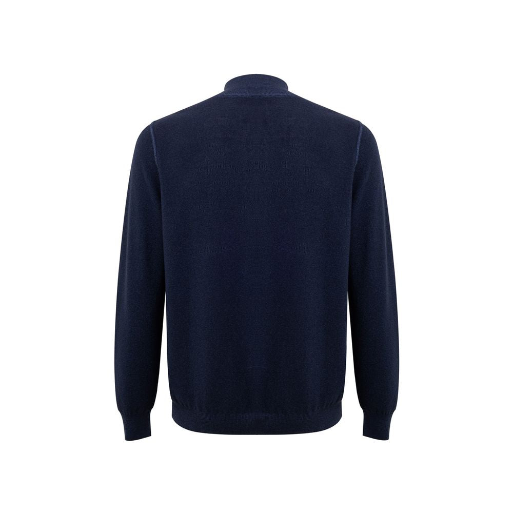 Blaues Woll-T-Shirt