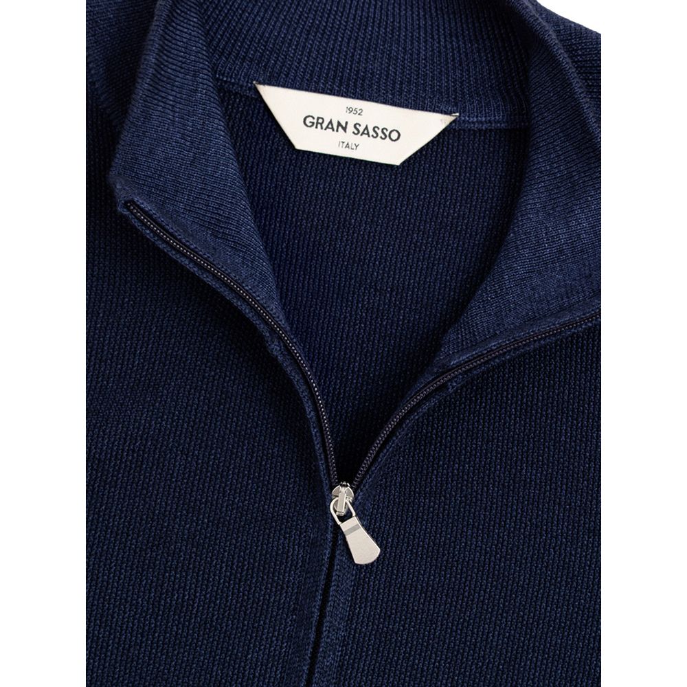 Blaues Woll-T-Shirt