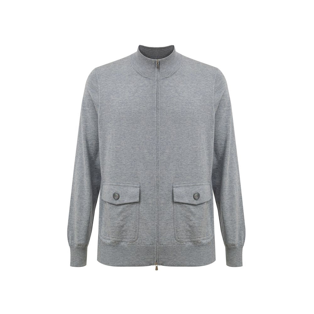 Graue Strickjacke aus Baumwolle