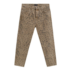 Beigefarbene, schmal zulaufende Jeans aus Baumwolle