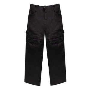 Schwarze Cargohose aus Viskose