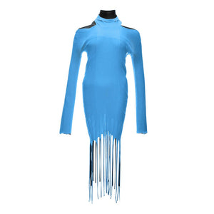 Blaue Baumwolle lang