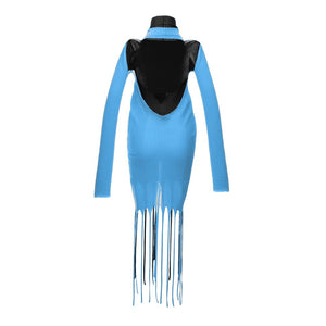 Blaue Baumwolle lang