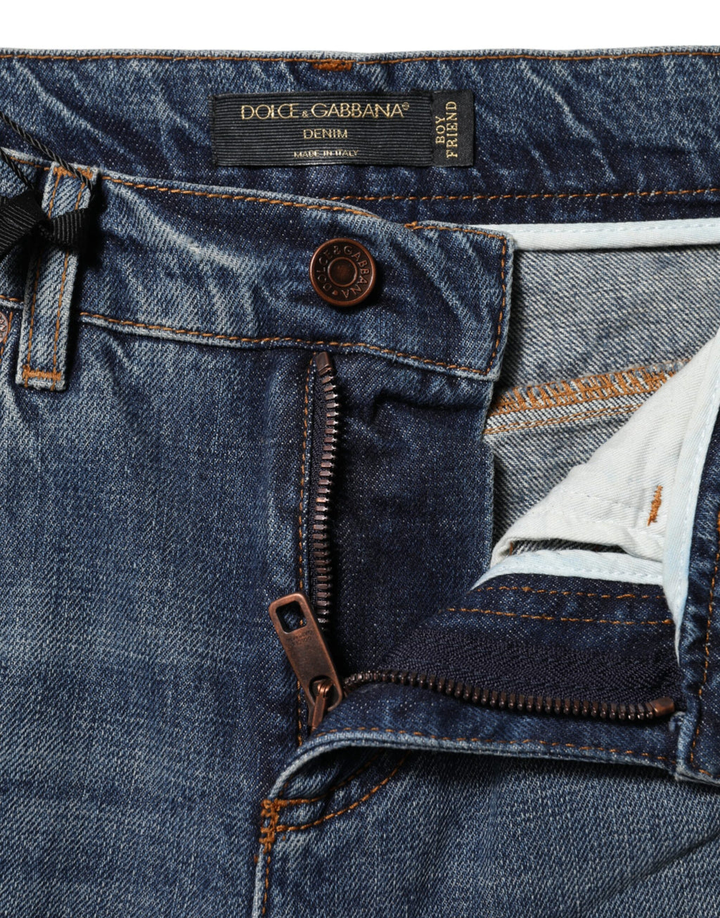 Blaue zerfetzte Jeans aus Baumwolle mit mittlerer Taille 