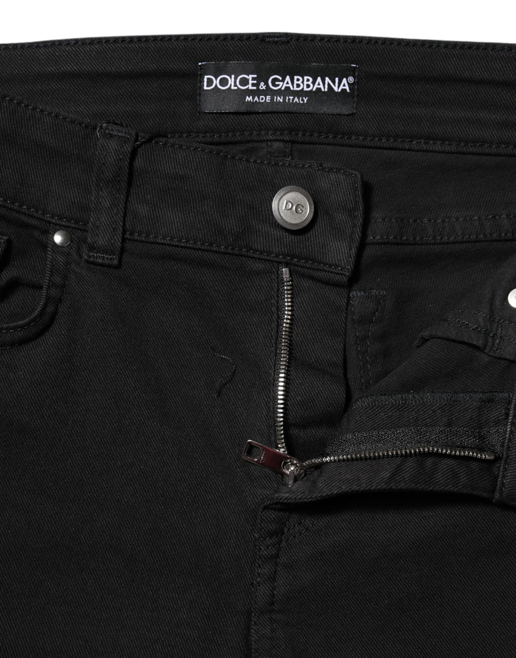 Schwarze Skinny Jeans aus Baumwolldenim mit mittlerer Taille und Logo 