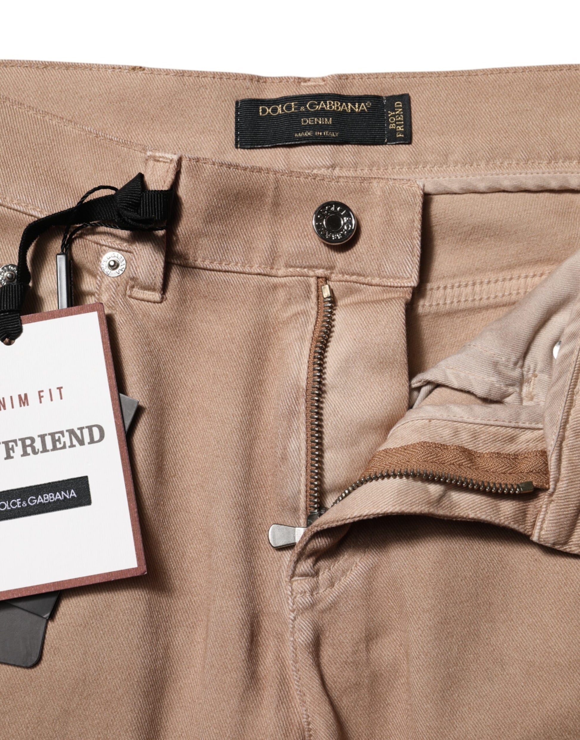 Braune Boyfriend-Jeans aus Baumwolle 