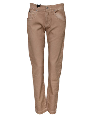 Braune Boyfriend-Jeans aus Baumwolle 