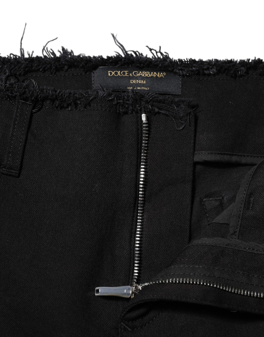 Schwarze Schlagjeans aus Baumwolle mit mittlerer Taille 