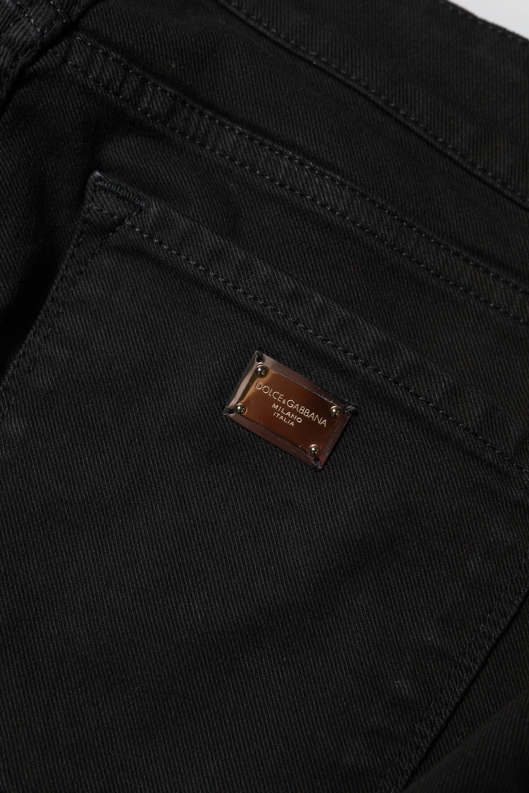 Schwarze Skinny-Jeans aus Baumwolle mit mittlerer Taille 