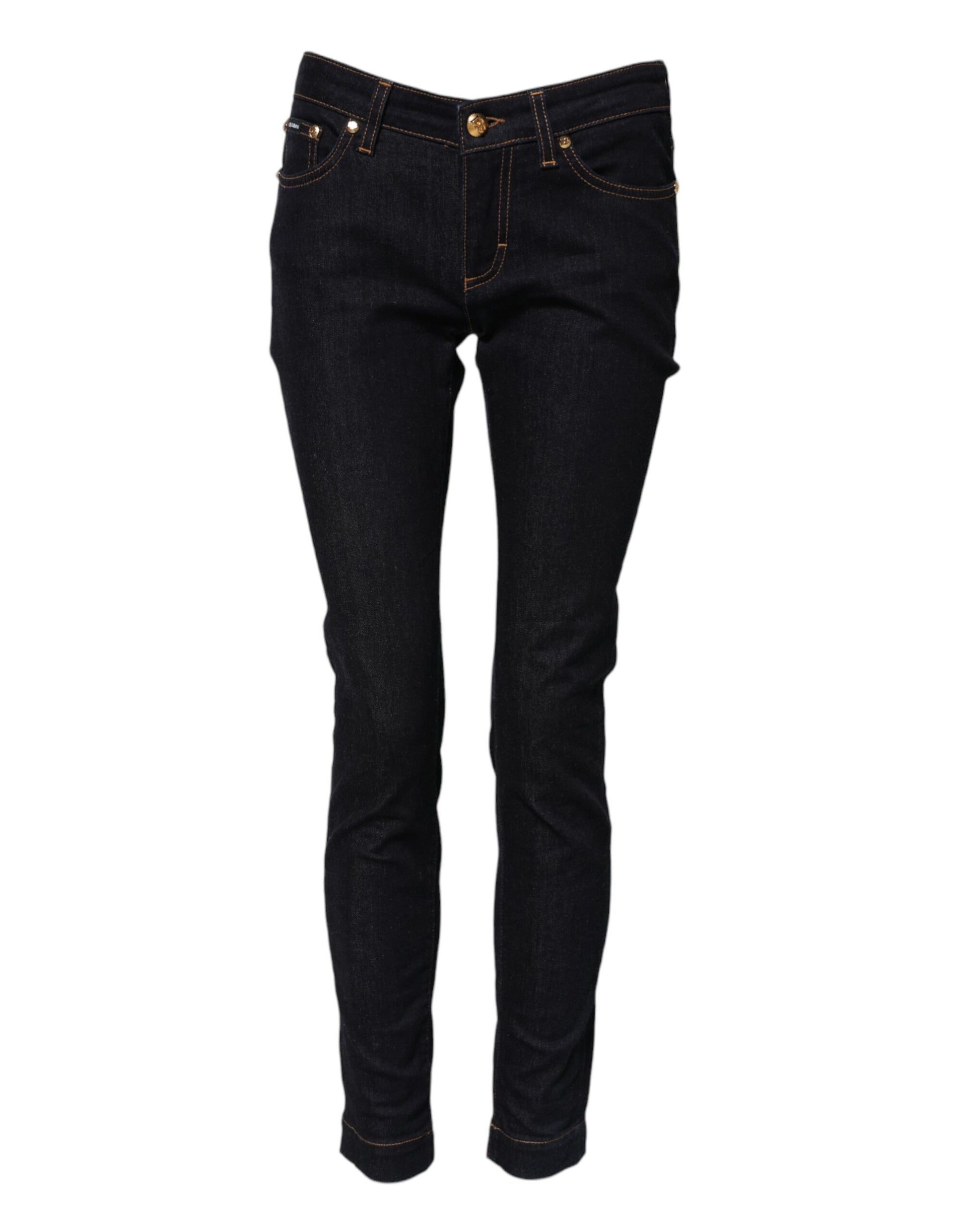 Dolce & Gabbana Blue Cotton PRETTY LowWaist Skinny Denim Jeans