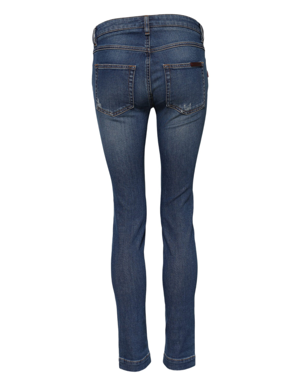 Dolce & Gabbana Blue Cotton Low Waist Skinny Denim Jeans