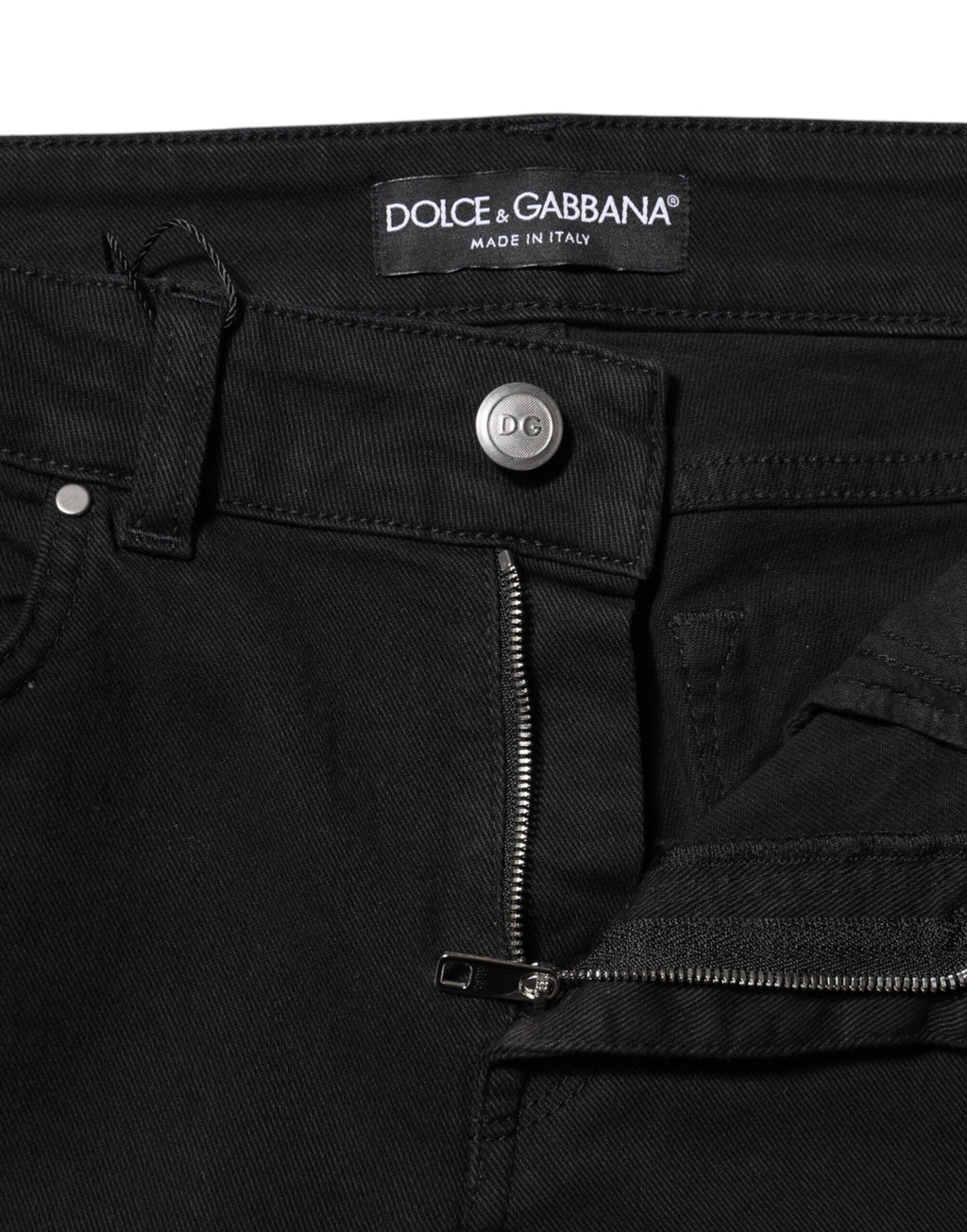 Dolce & Gabbana Black Cotton Skinny Mid Waist Denim Jeans