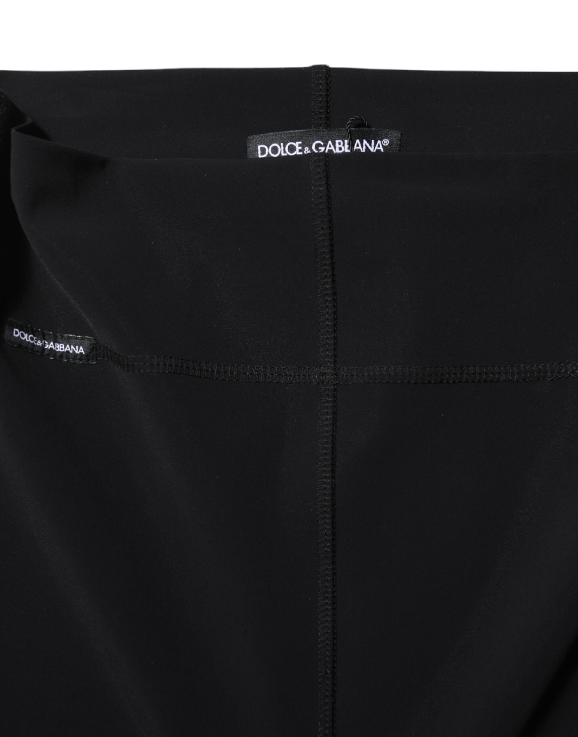 Schwarze Leggings mit hoher Taille 