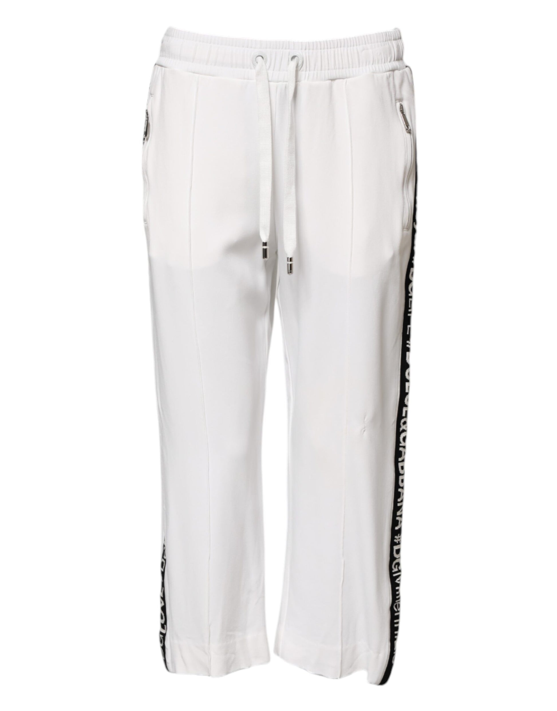 Dolce & Gabbana White Viscose Jogger Sweatpants Pants