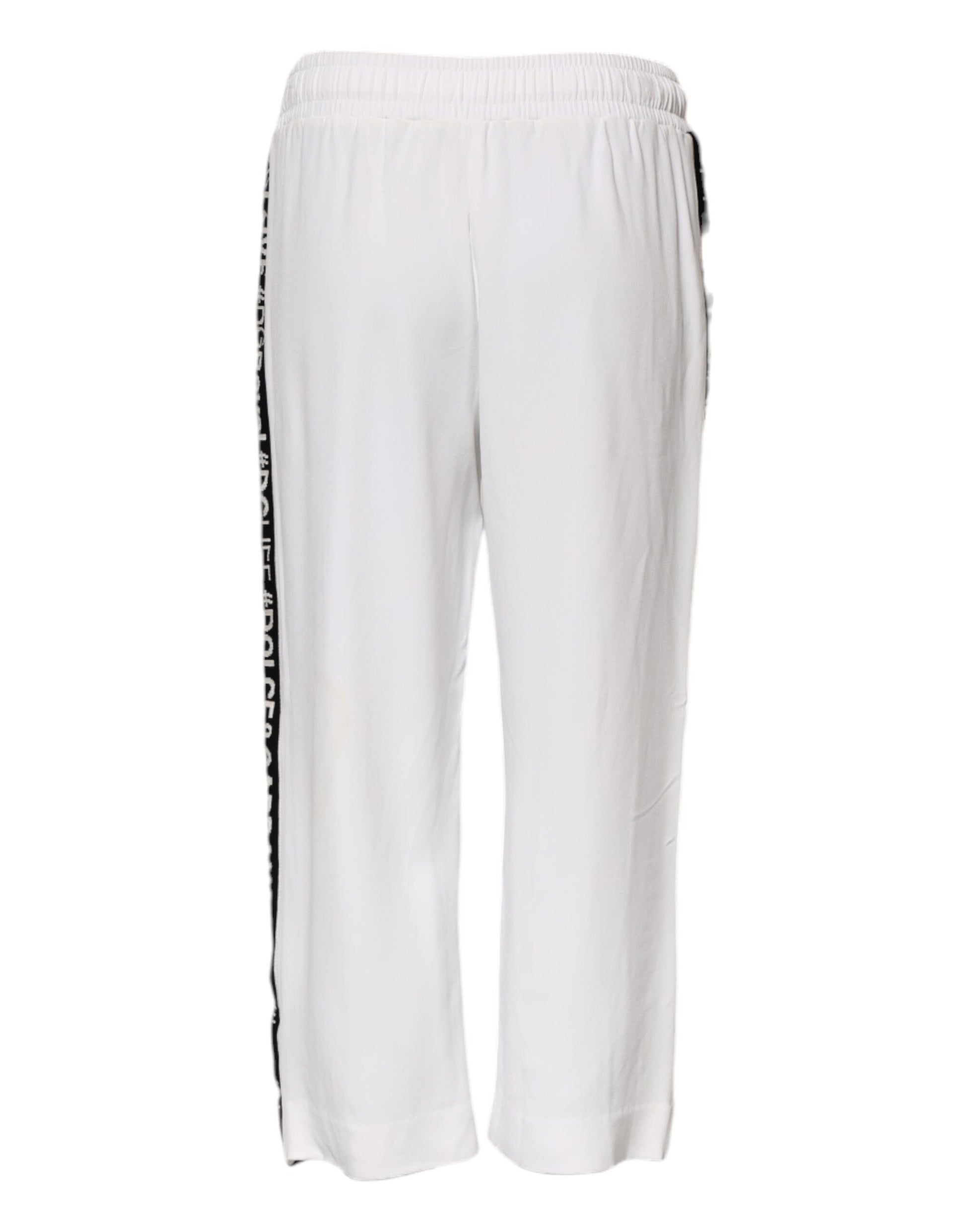 Dolce & Gabbana White Viscose Jogger Sweatpants Pants