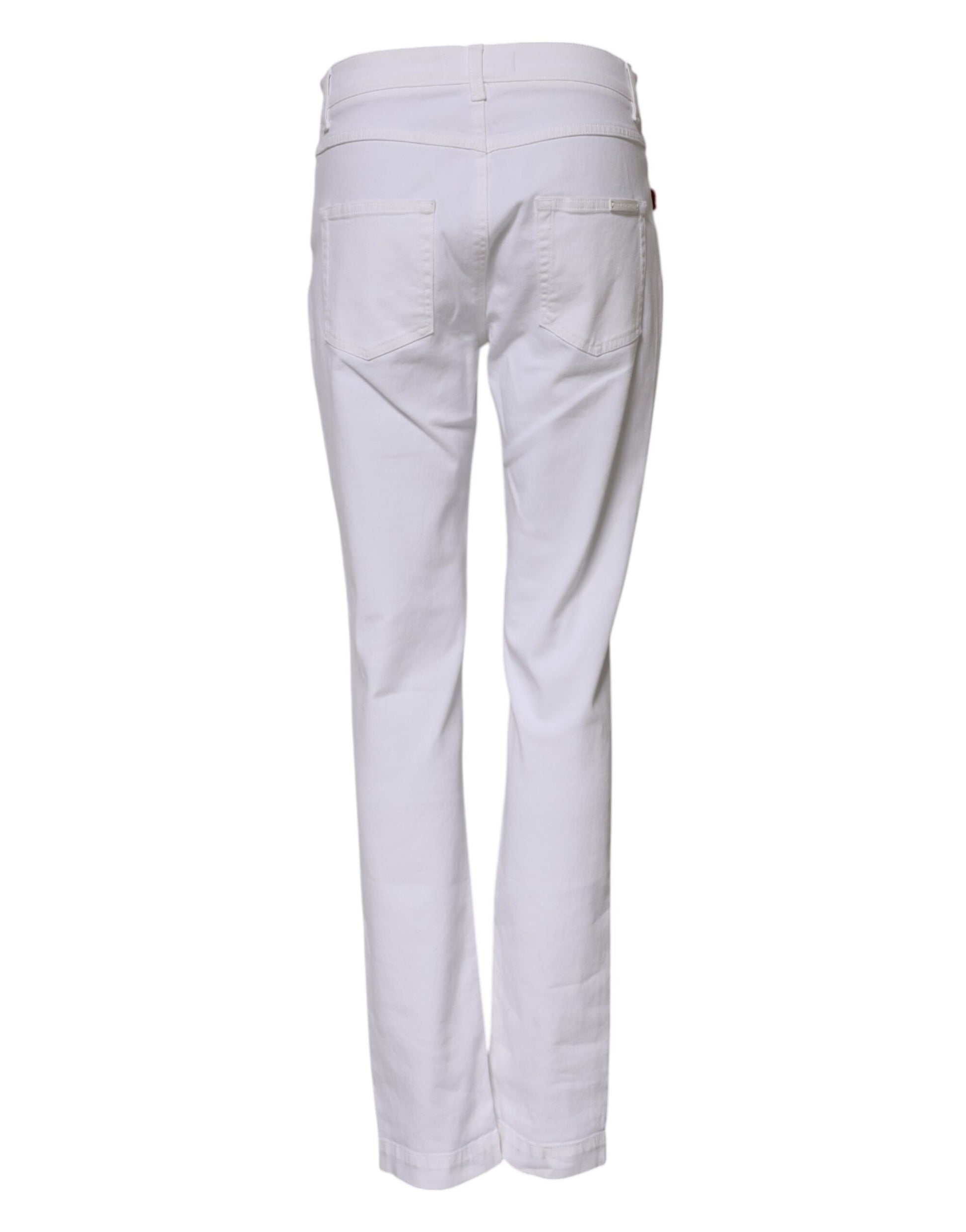 Weiße GIRLY Denim-Jeans mit Blumenstickerei 