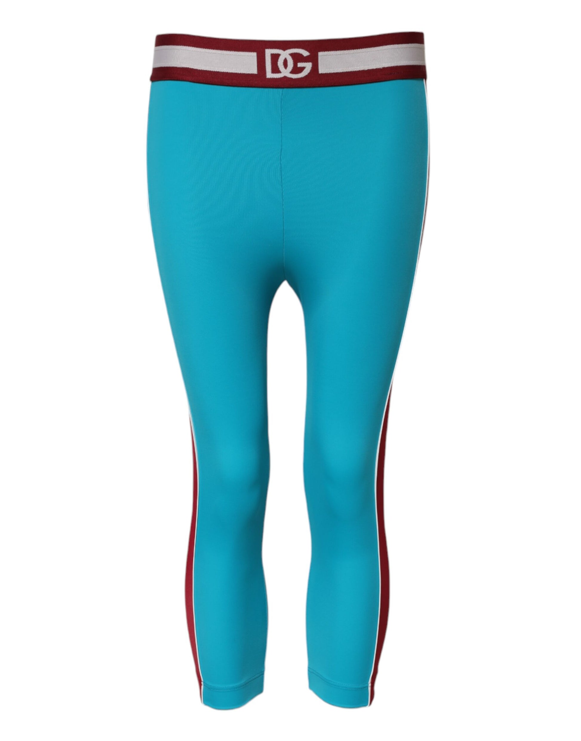 Blaue Slim Fit-Leggings aus Nylon in verkürzter Länge 