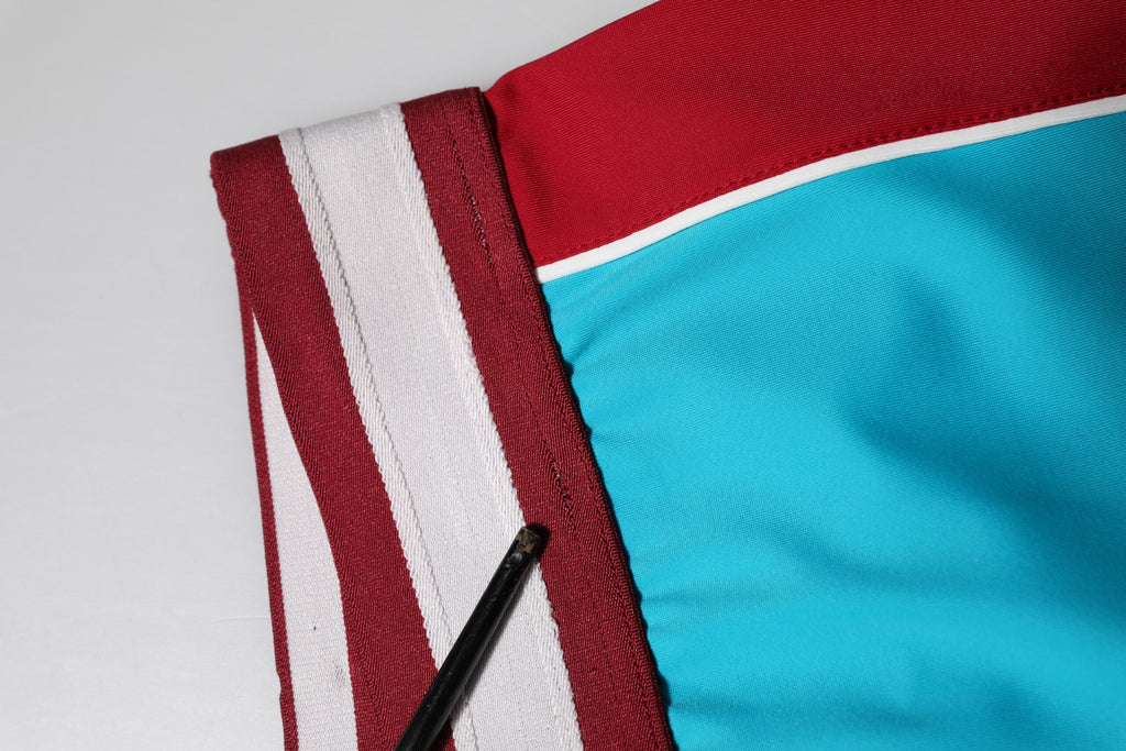 Blaue Slim Fit-Leggings aus Nylon in verkürzter Länge 