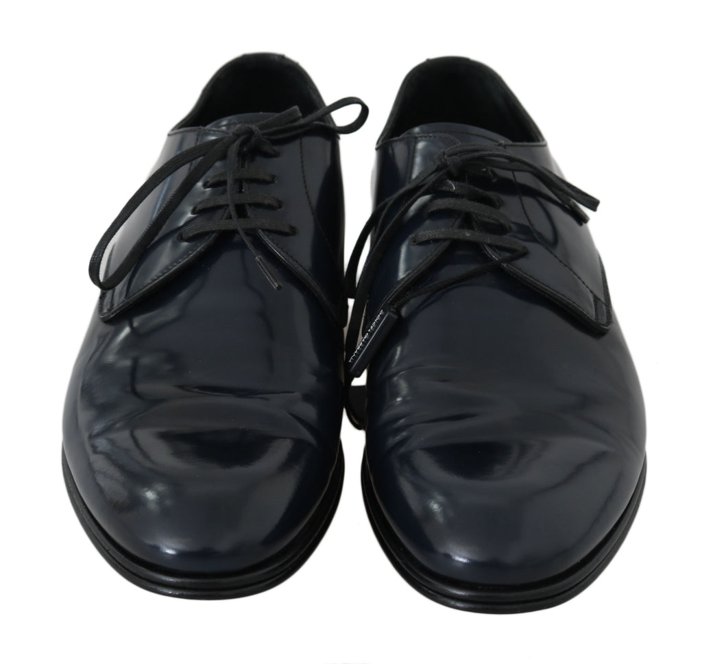 Blaue Leder Derby Formelle Herrenschuhe