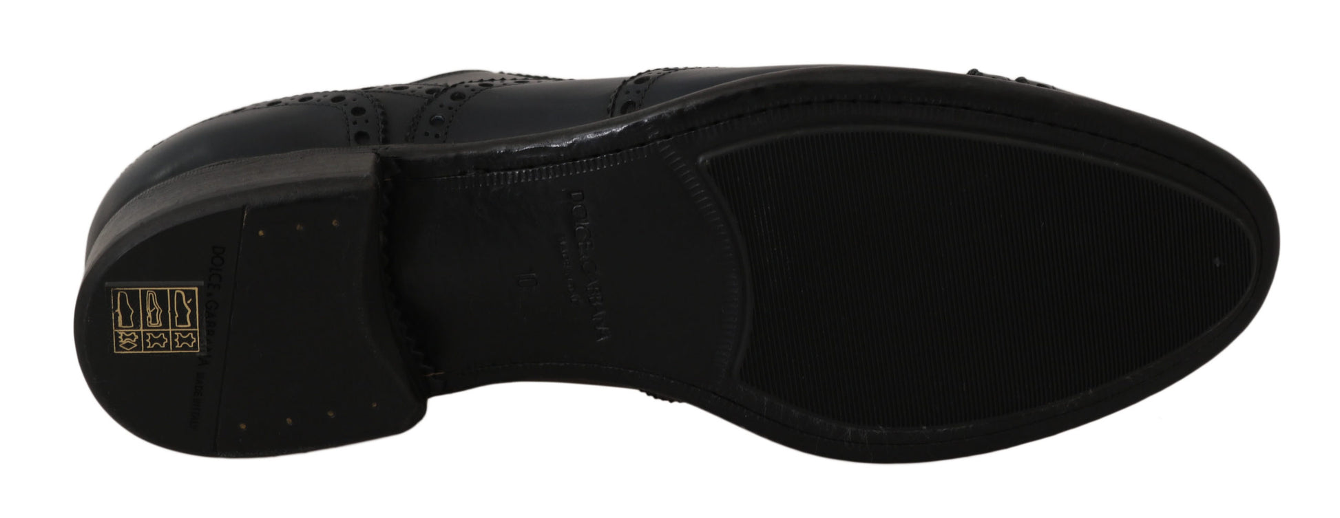 Dunkelblaue Oxford-Schuhe aus Leder mit Flügelkappe