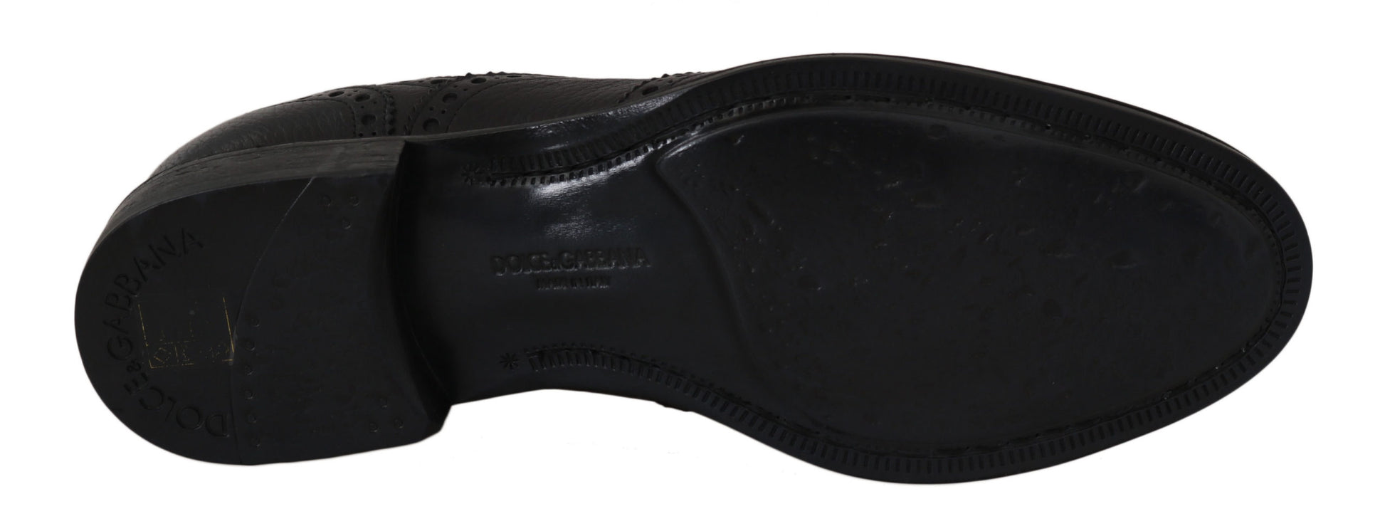 Blaue Oxford-Schuhe aus Leder mit Flügelkappe