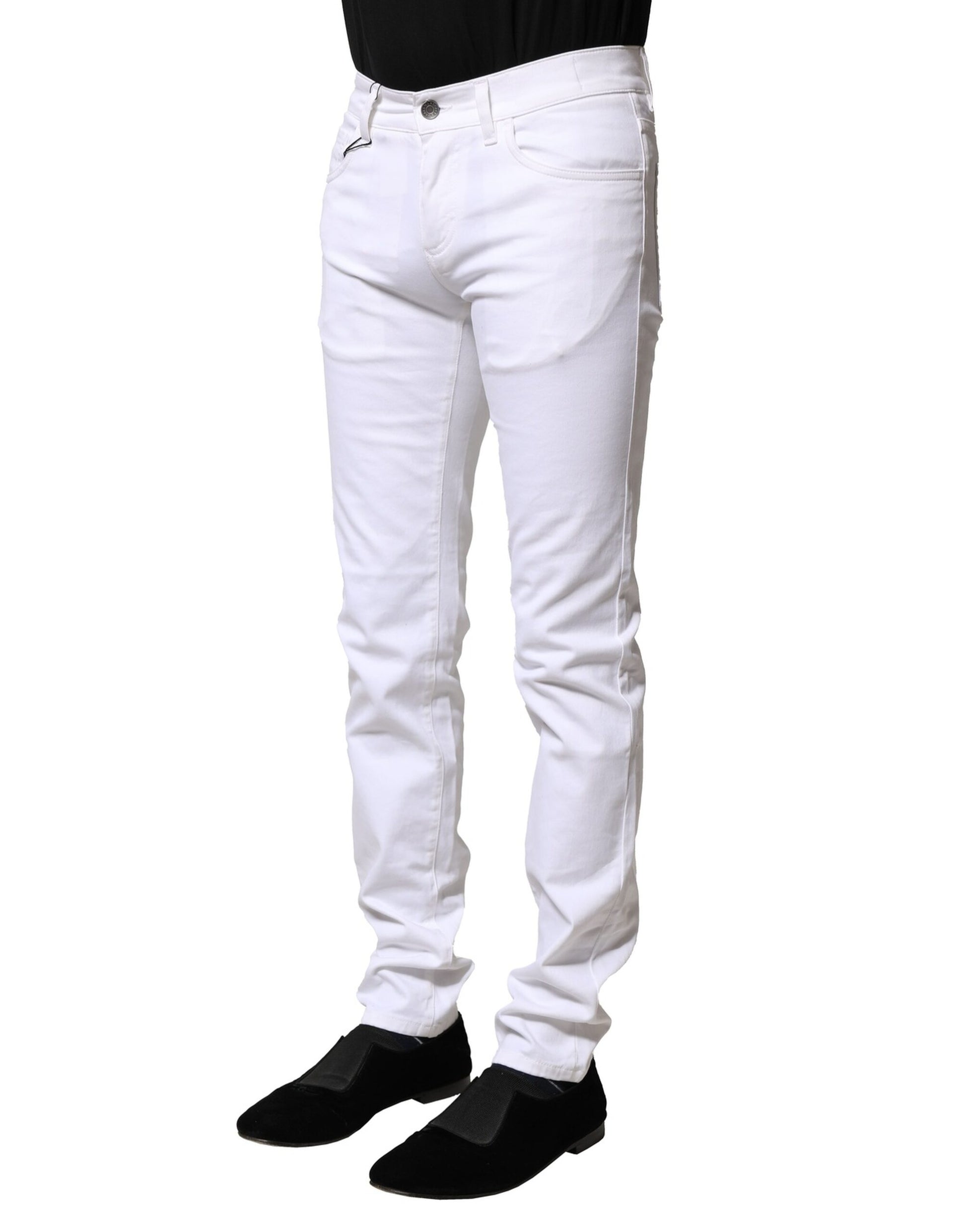 Weiße Skinny-Jeans aus Baumwolle für Herren